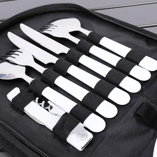 Tableware Storage Bag Oxford Cloth Waterproof Zipper Multi-Functional Partition Foldable Portable Design Camping Storage Bag