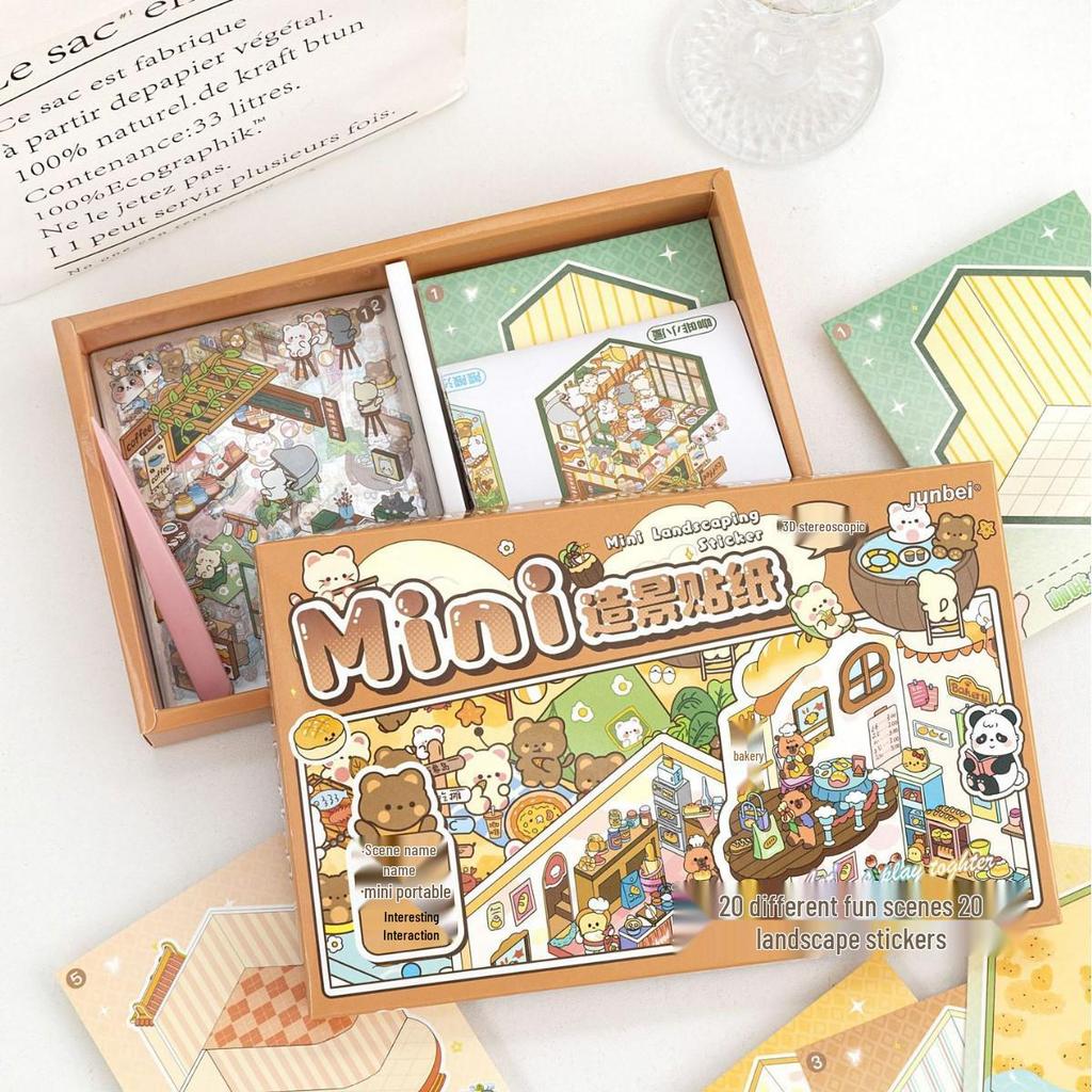 Süßes 3D Haustier Miniatur Landschaftsgestaltung Aufkleber Set für Kinder & Mädchen DIY