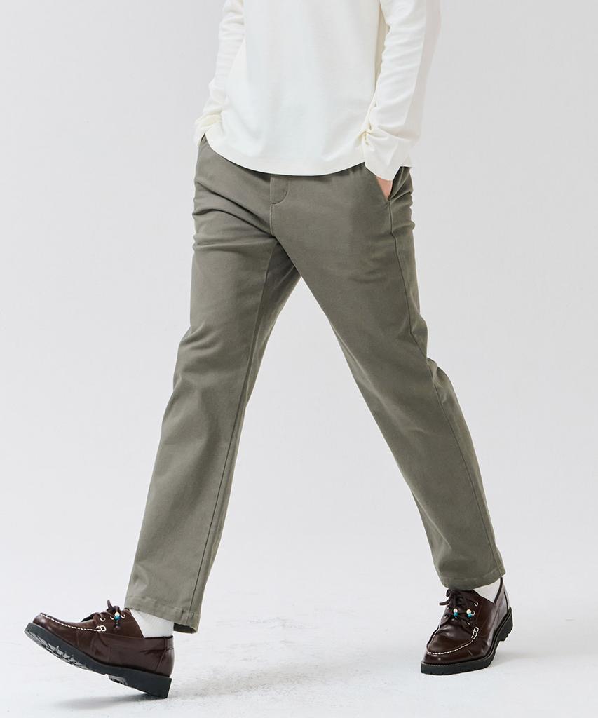 CHASECULT Men'S Straight Cotton Fleece-Lined Pants - Khaki