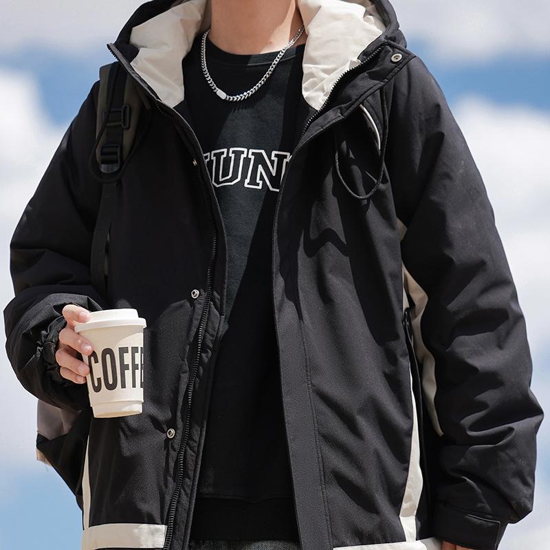 Down jacket men's white duck down winter new casual Hong Kong style fashion warm thickened men's jacket