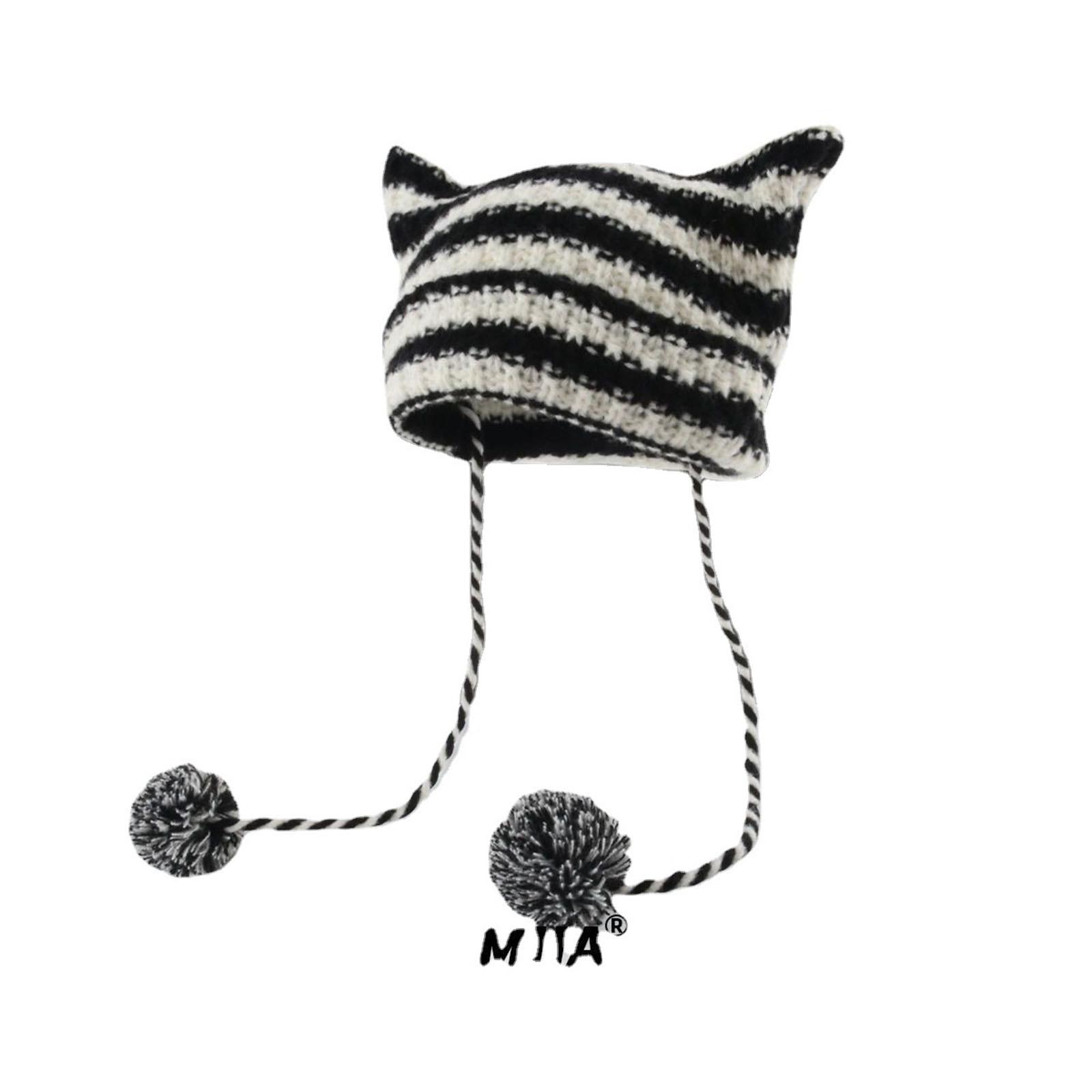 

Hats For Women Vintage Women Hat Goth Hat Accessories Slouchy Cross Metal Fittings, Pompoms One Size белый
