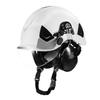 Industrial Safety Helmet, ANSI/ISEA Z89.1 Approved ABS Hard Hat with Visor & Earmuffs, 6-Point Ratchet Suspension, Adjustable Vented Hardhat for Men &