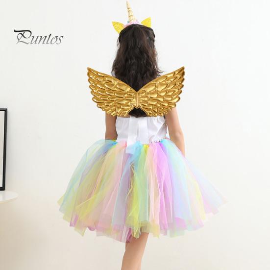 Çocuk Performansı Melek Kanatları Renkli Prenses Görünümü Hafif Yeniden Kullanılabilir Sahne Gösterisi Aksesuarı Cadılar Bayramı Noel Cosplay Kanatları Aksesuarı