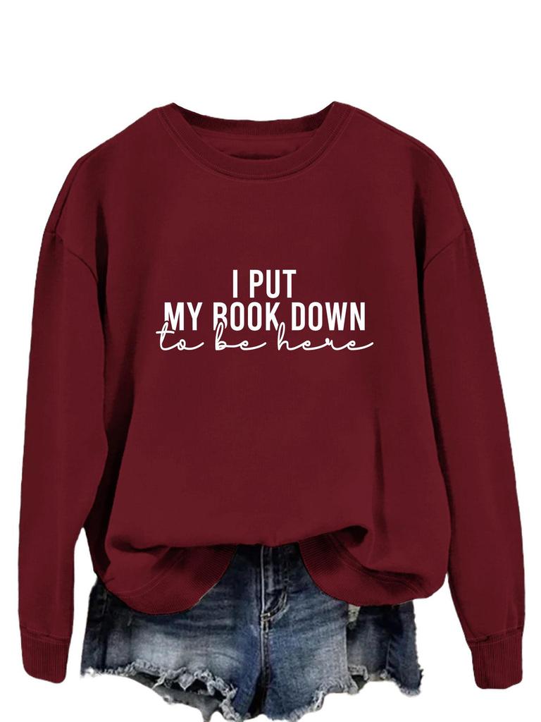 Trendy European & American Letter Print Long Sleeve Hoodie