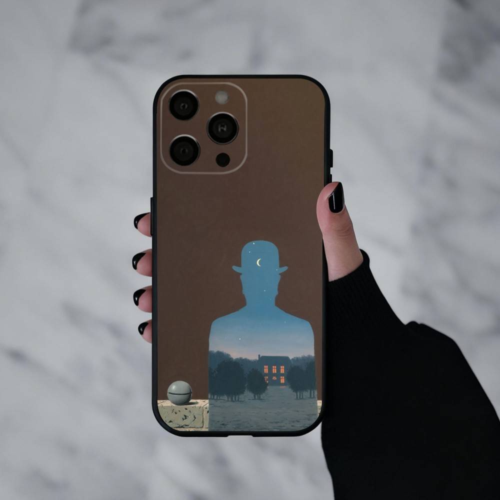 R-Rene M-Magritte A-Art   Phone Case For iPhone 17pro,16,15,14,13,12,11 Plus,Pro Max,XS,Soft Silicone Black Cover
