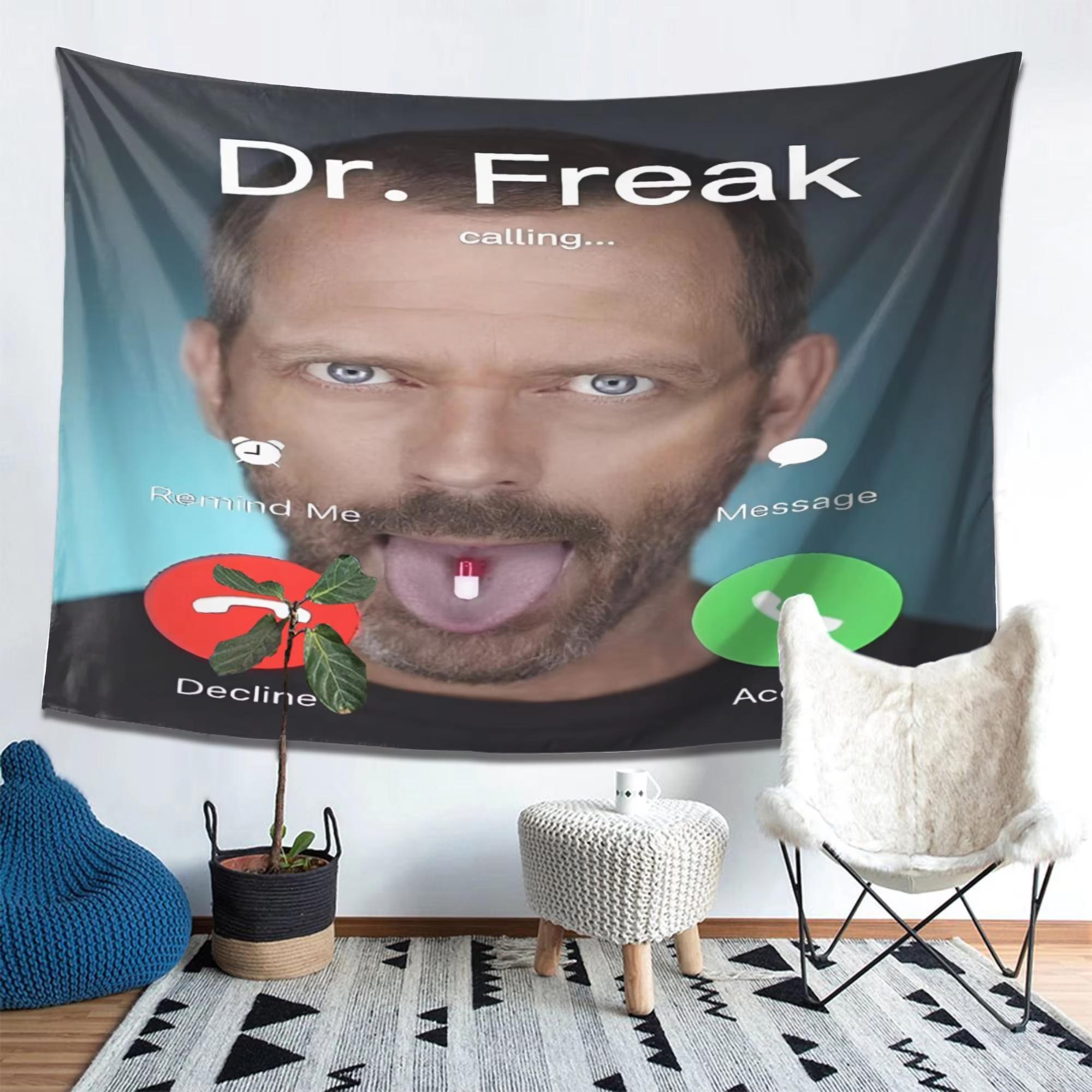 

Dr Freak House MD Tapestry Vibrant Wall Hanging with Playful Design Ideal for Living Room Tapestry Bedroom Bedside Tapestry 74x94cm(29x37in)