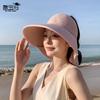 Summer Outdoor UV Protection Sun Hat Big Brim Shawl Sun Protection Empty Top Hat Removable Face Mask Bucket Hat