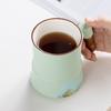 400ml Ceramic Tea Mug with Infuser and Lid for Loose Leaf Tea Steeper Mug with Wood Handle Mugs Tea Lovers Gifts