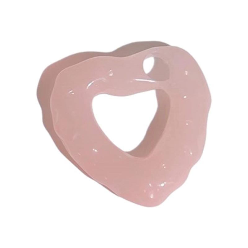 

Hollow Resin Smudged Colorful Heart Earrings Ear Jewelry Accessories DIY Mobile Phone Shell Material for Women Girls 1 розовый