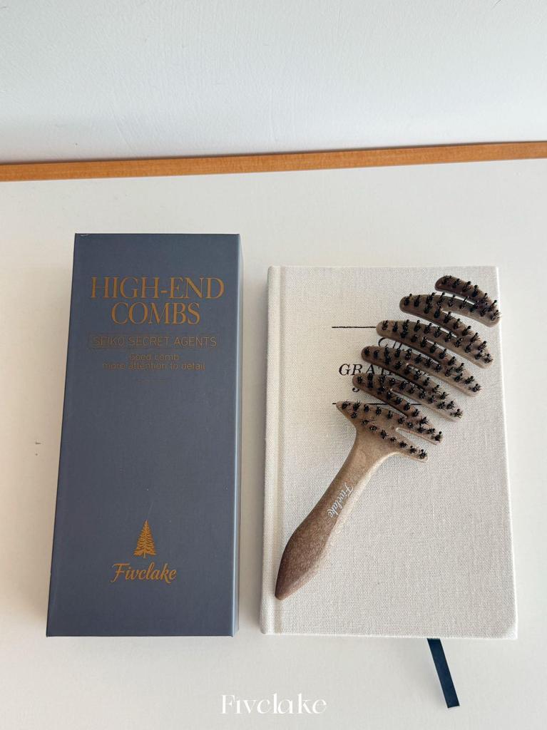 Fivclake Pine Cone Bristle Anti-static Hair Comb - Portable Volume & Nourish Styler