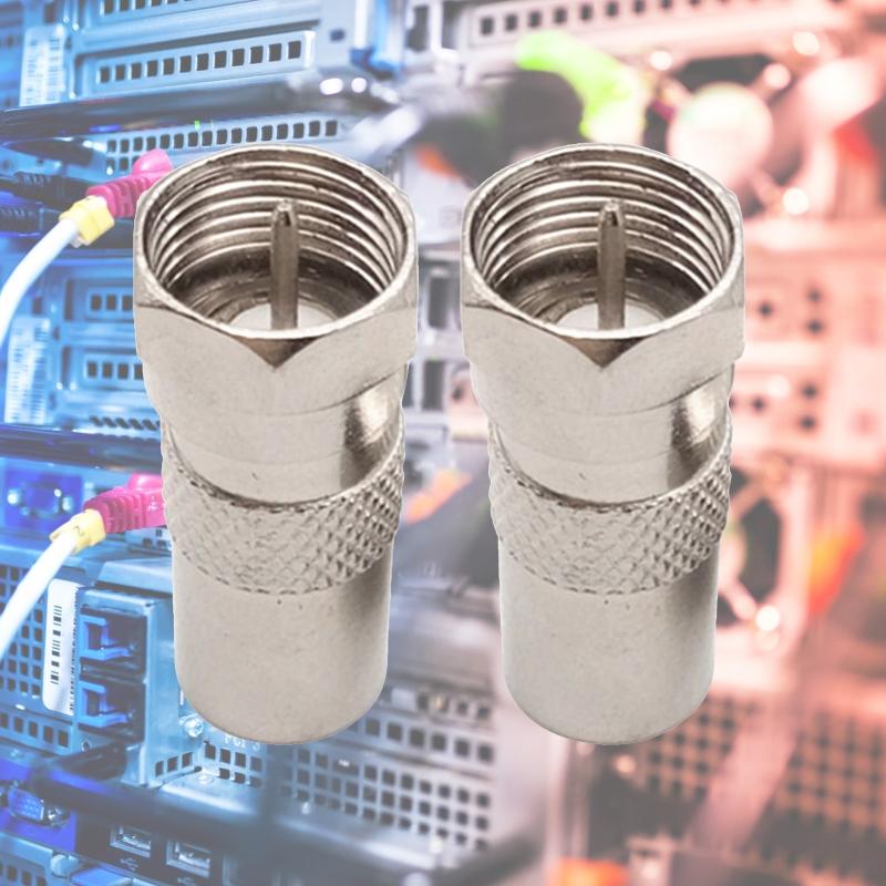 2Pcs F Type Male Plug Connector Socket to RF Coax TV Aerial Female RF Adapters for Audio Video Systems