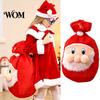 Christmas Gift Bags Santa Claus Sack, Adjustable Drawstring Bag, 3D Polyester Present Pouches Fabric Pouch, Holiday Party Supplies Xmas Favor