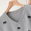 Women's Summer Bow Tie V-neck T-shirt