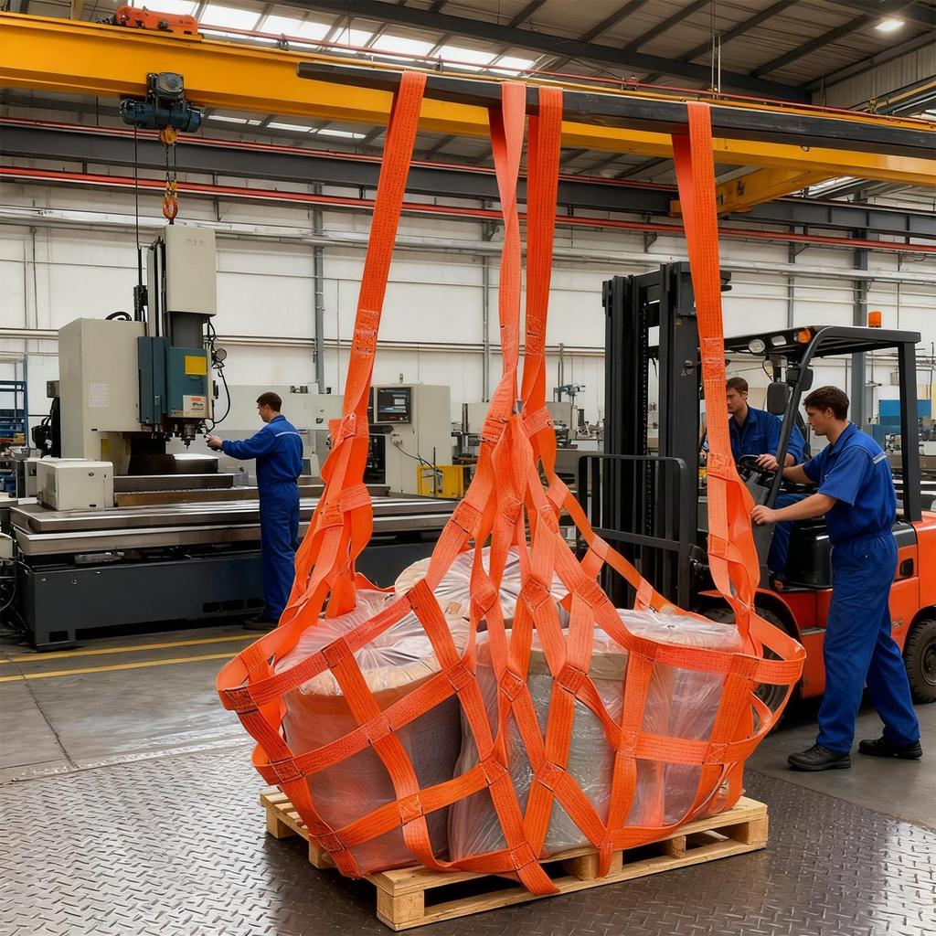 Cargo Lifting Net Sling Hoisting Net Resistance for Heavy Objects Construction Moving Towing Hoisting Work Load Capacity 661Lbs
