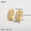 Nidin Light Luxury White Zircon Angular Hollow Round Hoop Earrings For Women Female Fashion Temperament Ear Jewelry Party Gifts