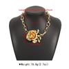 Große Grobe Rose Anhänger Halskette Überzogene Blume Halskette Schlüsselbein Kette Geschenk Schmuck