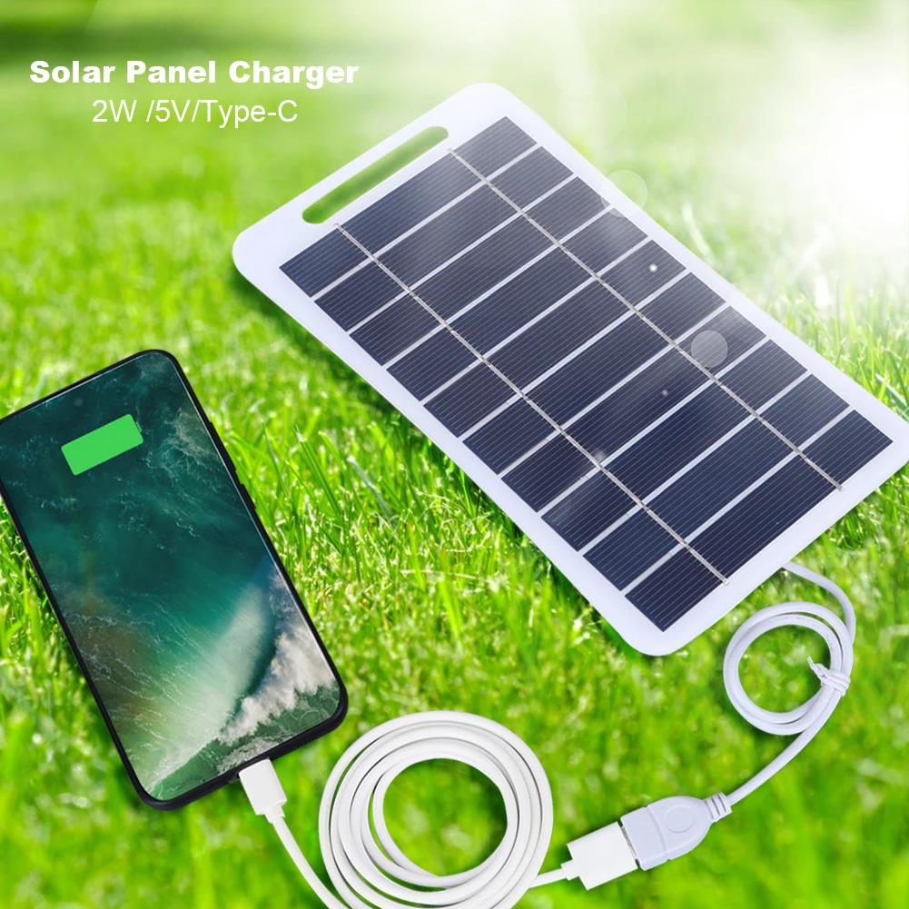 2W Portable Solar Panel 4V5V/6V/12V Outdoor Hiking And Camping Waterproof Portable Charger Mobile Phone Charging Bank Charging 4