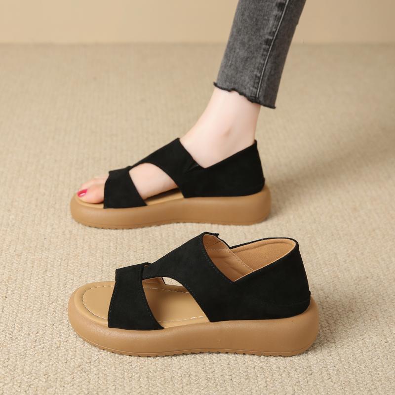 Fashion Fashion Leopard Women's Slippers New Cork Sandals Women Summer Outdoor Non-slip Shoes Buckle Sandals Woman Beach Flat Slippers