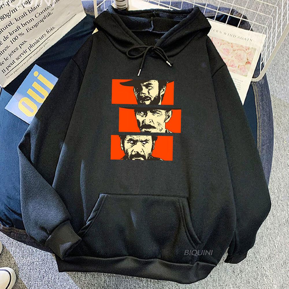 The Good The Bad and Ugly Hoodies Long Sleeve Winter Hooded Pullovers TV Series Graphic Printing Sweatshirts Tops