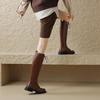 Krazing Pot Cow Split Skin Autumn Winter Shoes Concise Thick Heels Size 41 Thigh High Boots Keep Warm Round Toe Slip On Retro Knee Boots