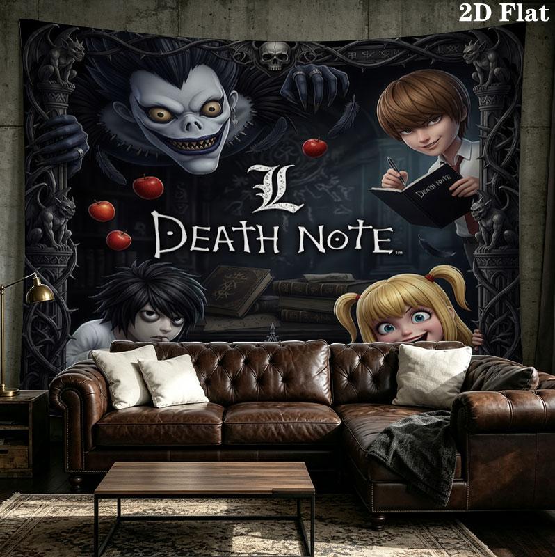 Arazzo da Parete Death Note Appeso Estetico Coperta in Tessuto Stampato Arazzi Decorativi per Camera da Letto Soggiorno Decorazioni per la Casa