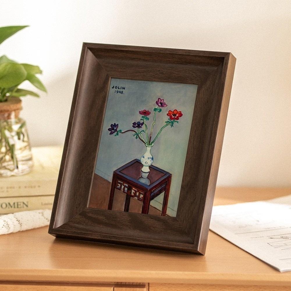 Multi-Size Photo Frame Acrylic Resin Resin Picture Frame Wide Border Retro Style Vintage Photo Frame Home Decoration