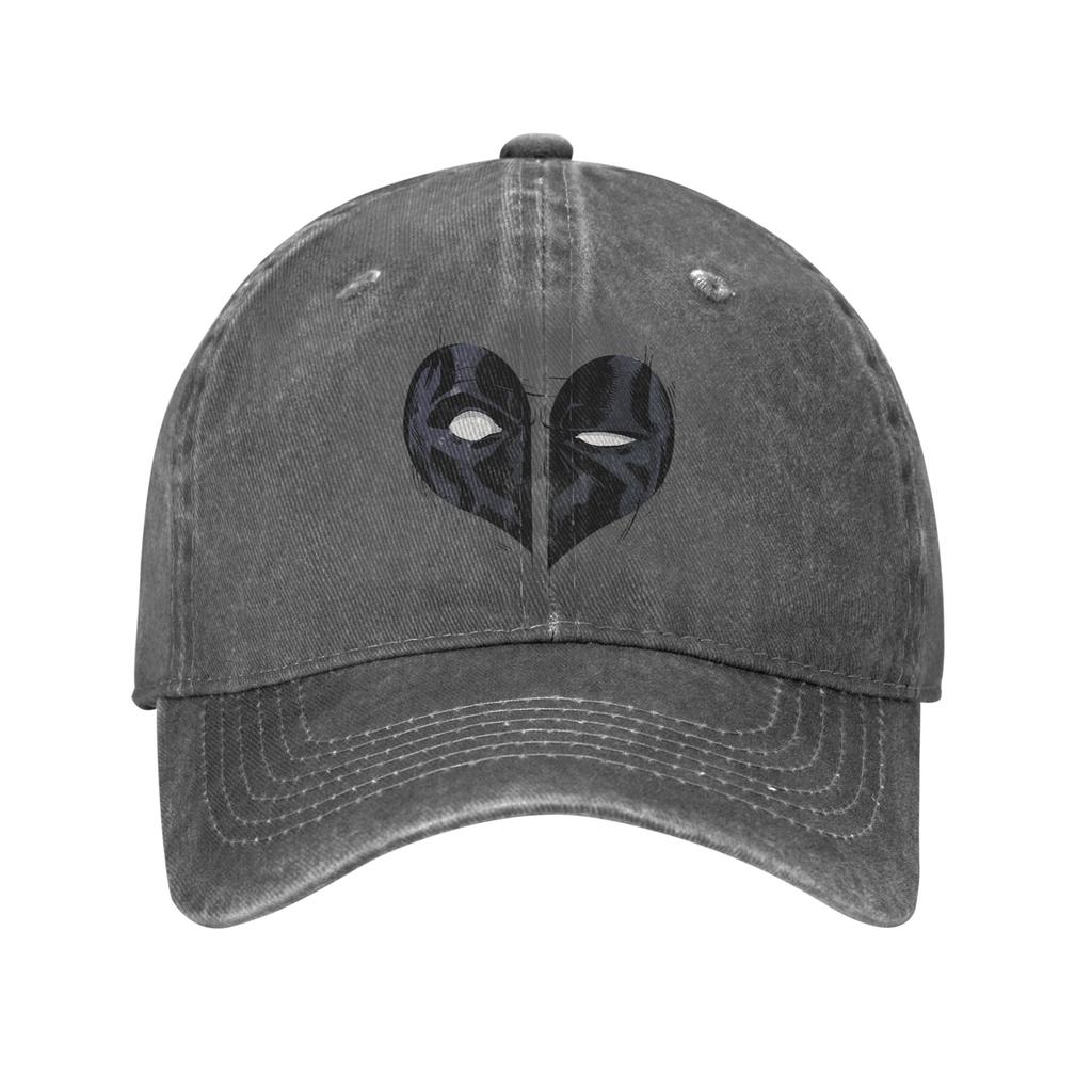 Deadpool Heart Mask Unisex Baseball Cap Distressed Denim Washed Hats Cap Casual Outdoor Running Golf Adjustable Fit Sun Cap