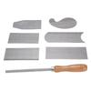 6PCS Multi Shaped Card Scraper Set Manganese Steel Cabinet Scraper Cards with Burnisher for Woodworking Project