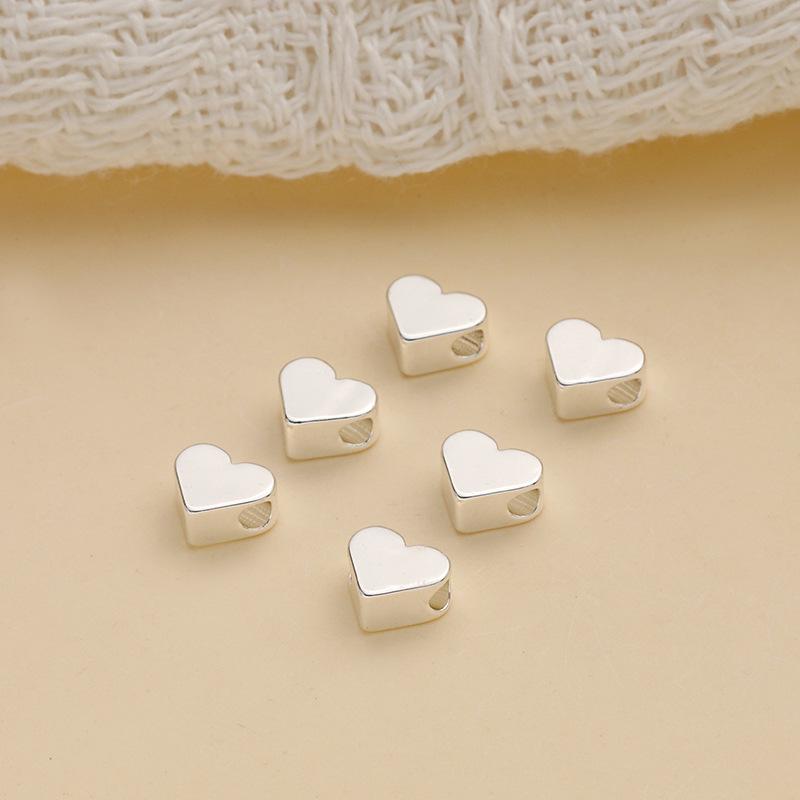 Copper-Plated 18K DIY Heart Spacer Beads for Jewelry Making: Smooth Pearl Beads for Bracelet & Necklace.