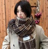 Retro plaid Japanese and Korean atmosphere plaid scarf women's plaid series contrasting color warm shawl student scarf