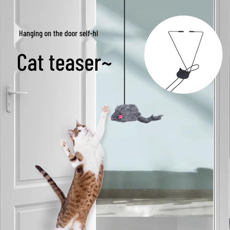 Attrape-chat automatique à clipser sur la porte: Jouet Souris Auto-Divertissant, Résistant aux Morsures & Outil de Décompression