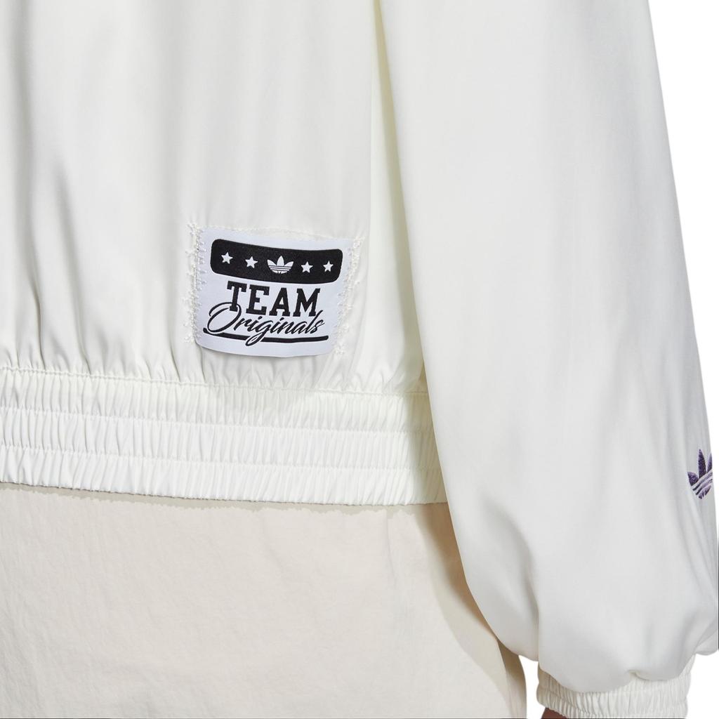 Adidas Originals Clover Letter Logo Print Hooded Jacket Women Jackets White HS1933