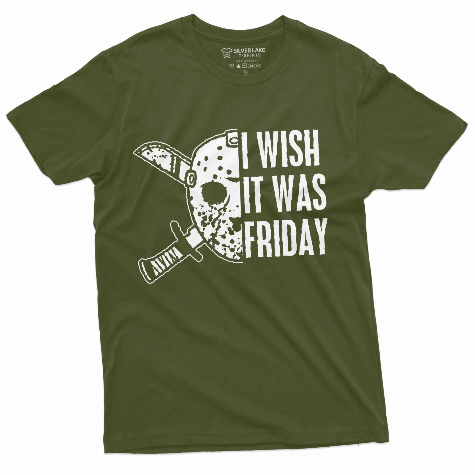 Jason I Wish it Was Friday Tee Halloween Horror shirt Camp Crystal Lake tshirt S