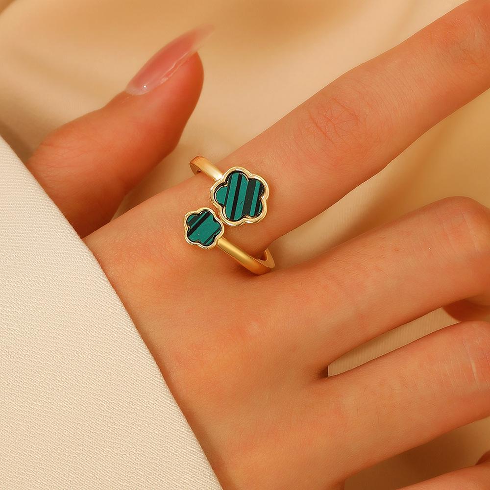 European and American Hot-Selling Lucky Clover Jewelry Set: Five-Leaf Bracelet, Earrings, Necklace & Ring for Women