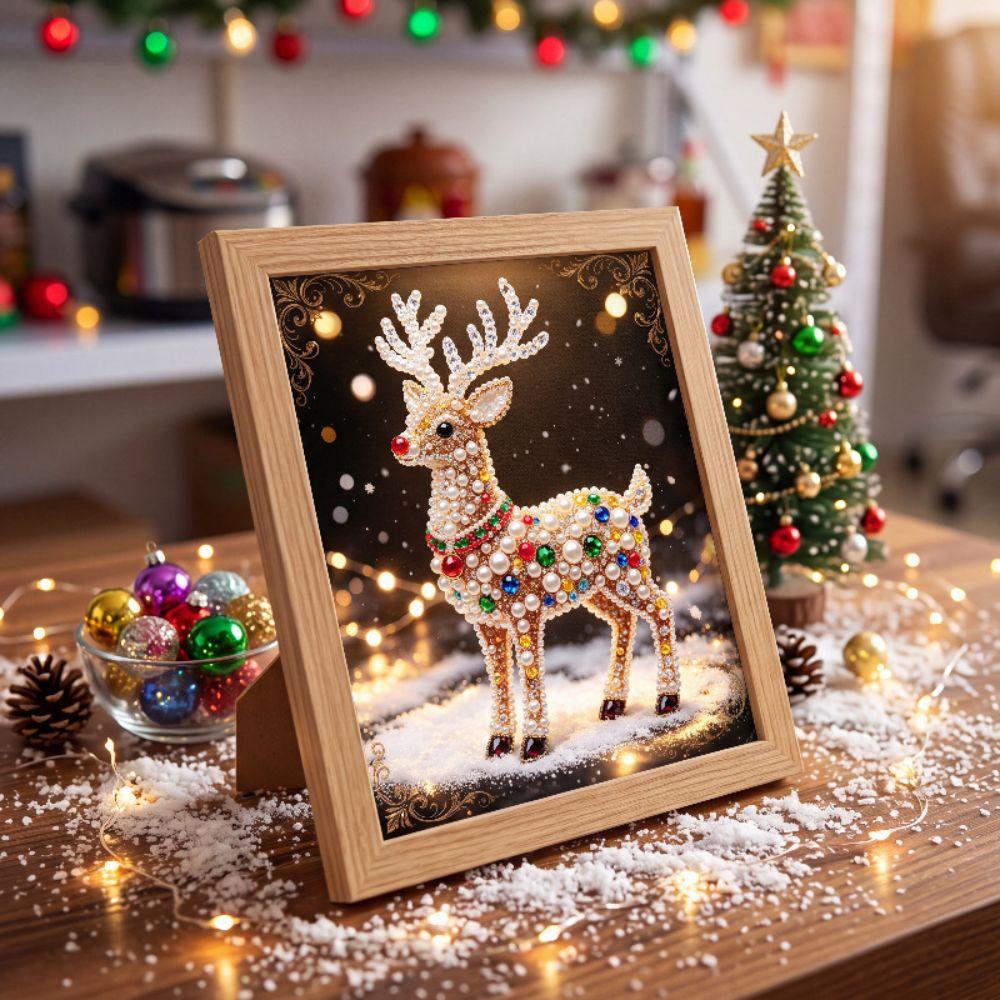 Delicate DIY Pearl Painting Kit 2D Flat Christmas Ornament  Porch Decoration