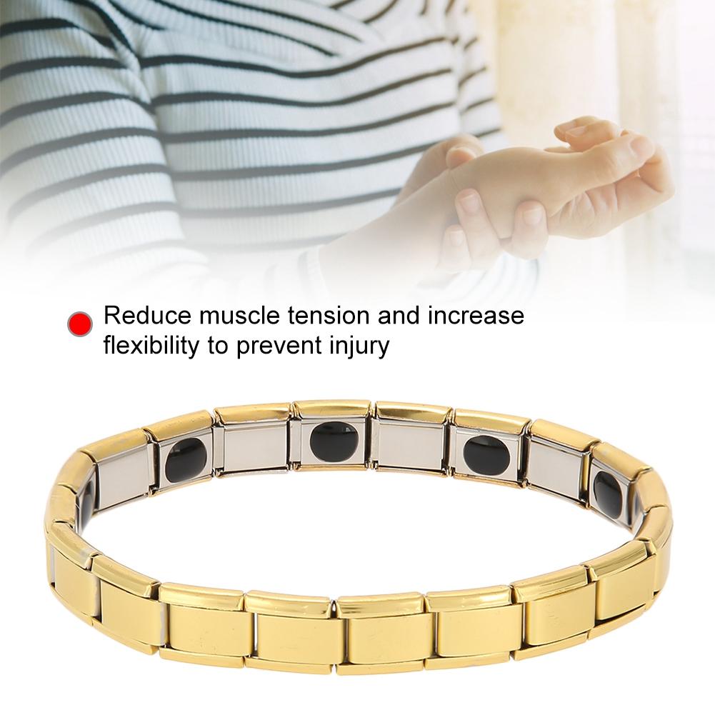 Einfaches Unisex-Armband aus Titanstahl, Schmuck-Armreif für Gesundheitsenergie (Gold)