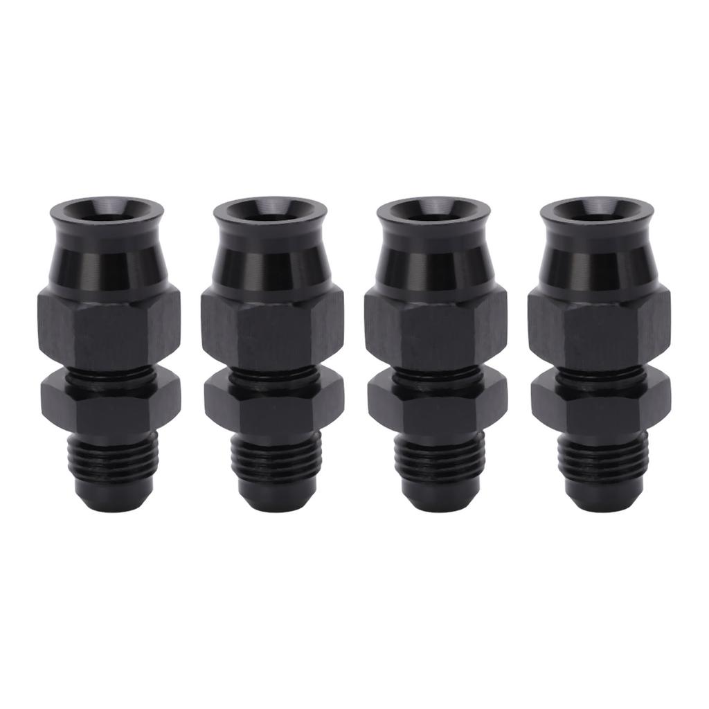 4PCS AN6 Adapter Male Thread Aluminium Alloy  Age Proof with Brass Ferrule for Liquid Gas   Oil