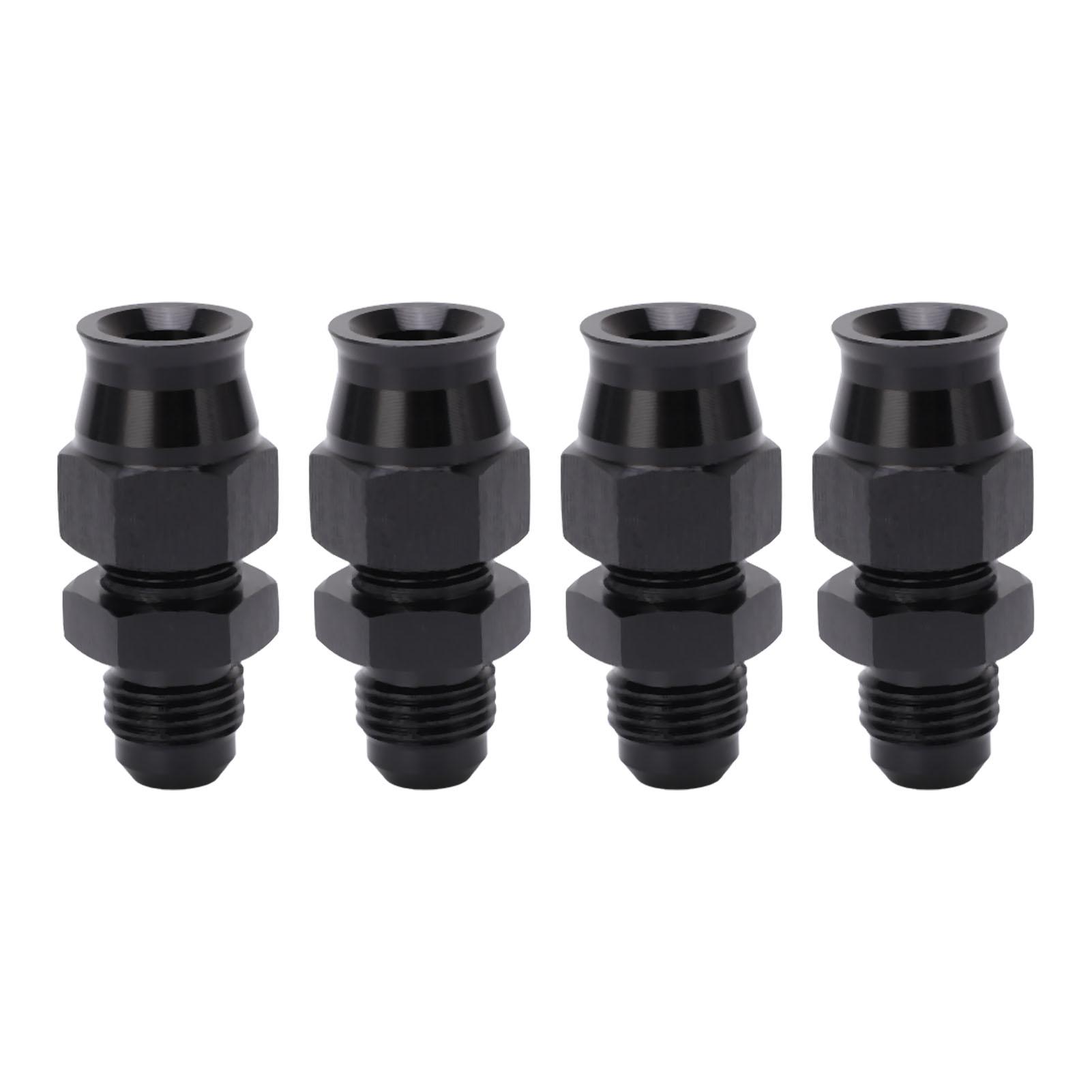 

4PCS AN6 Adapter Male Thread Aluminium Alloy age Proof with Brass Ferrule for Liquid Gas Oil
