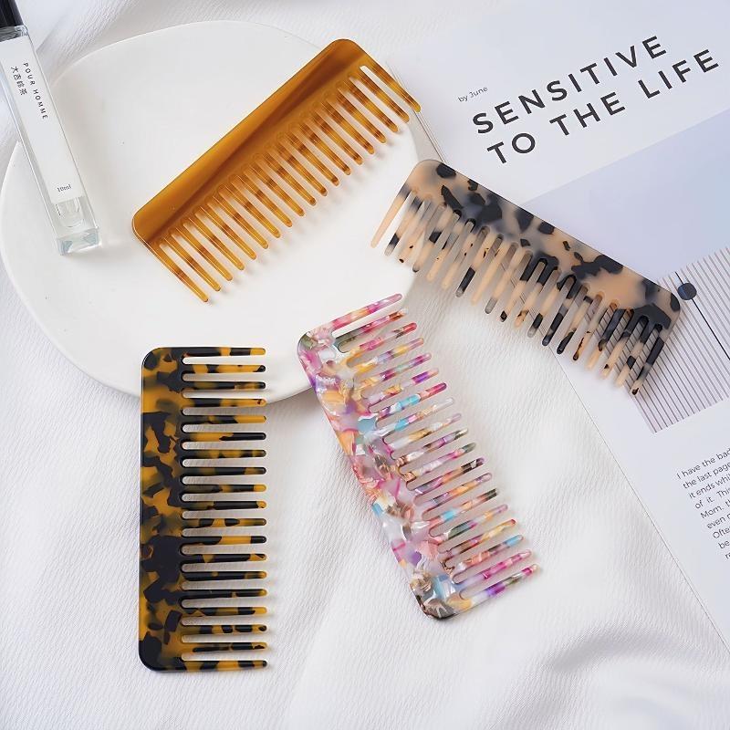 Wide Teeth Acetate Hair Combs Anti-Static Massage Hair Brush Hairdressing Colorful Hairdress Salon Styling Traveling Accessories