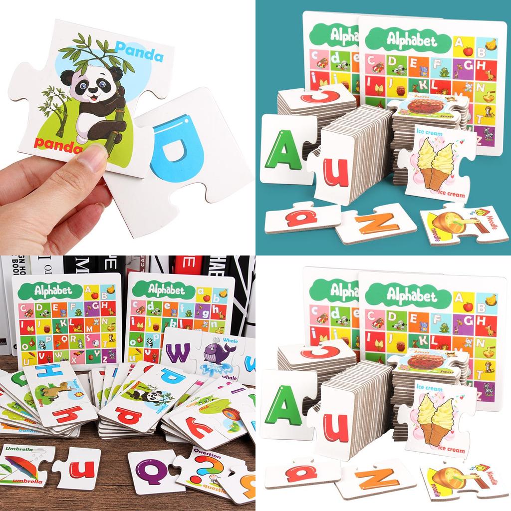 Childrens Alphabet Matching Cards With Diy Puzzle For Early Learning And Cognitive Development