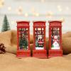 Leuchtendes Weihnachts-Telefonzellen-Ornament mit Öllampen-Szene zur Innendekoration