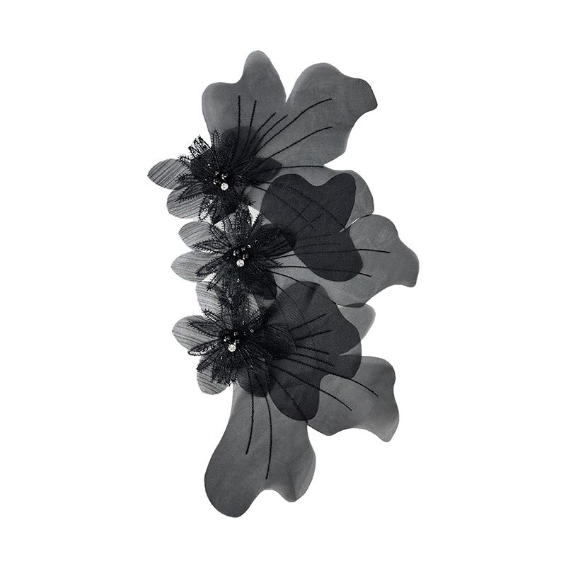 Handmade Rhinestone Decorative Organza Sewing Supplies Patch Applique Fashion Accessories Sequin Stereoscopic 2 Colors