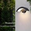 Waterproof Modern LED Outdoor Wall Lamp, Induction Courtyard & Balcony Light, Fan-Shaped Design