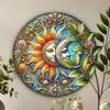 Vintage Solar Moonlight Tin Wall Art Outdoor Garden Decor