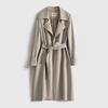 Womens Lightweight Acetate Trench Coat Long Sleeve Classic Fit Beige 2026 Office Chic