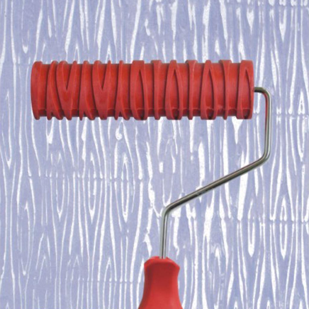 17.5cm Embossed Paint Roller Painting Brush Sleeve With Red