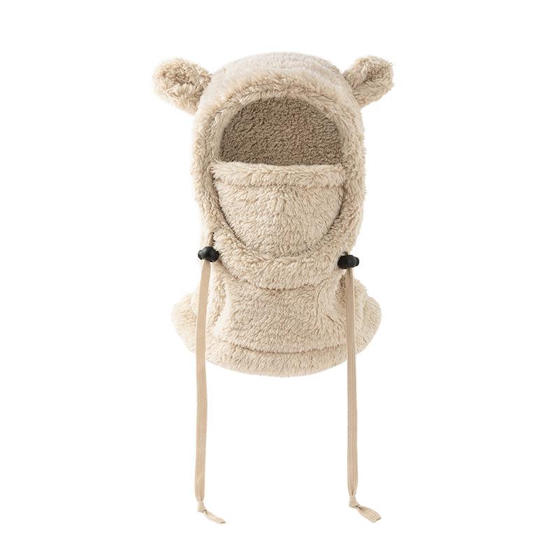 Adorable Bear Ear Kids' Pullover Hat – Windproof, Warm Neck Gaiter for Autumn & Winter