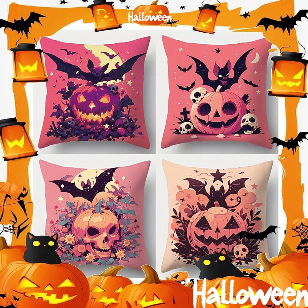 Kissenbezüge mit Halloween-KürbismusterGeeignet für Wohnzimmer Schlafzimmer Sofa dekorativer Kissenbezug Kissenbezug
