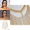 Gold Water Drill Headpiece With Tassel Chain For Middle East Inspired Bridal Wear