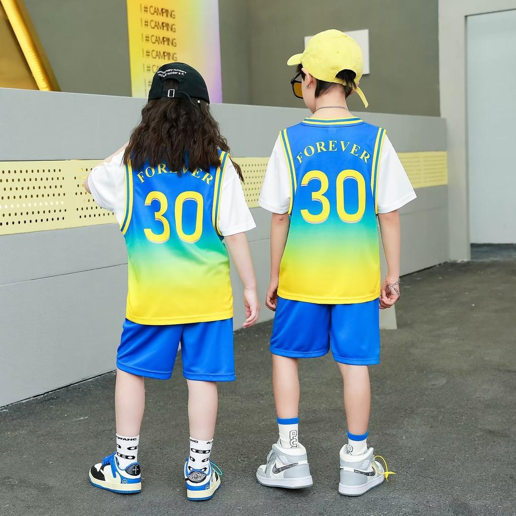 Children'S Jersey Basketball Jersey Summer Short-Sleeved Performance Jersey Children'S Suit Student Game Training Shirt Children'S No. 23